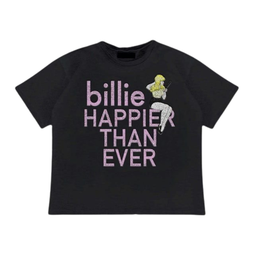 Billie Eilish Merch Pretty Boy Rhinestone T-Shirt